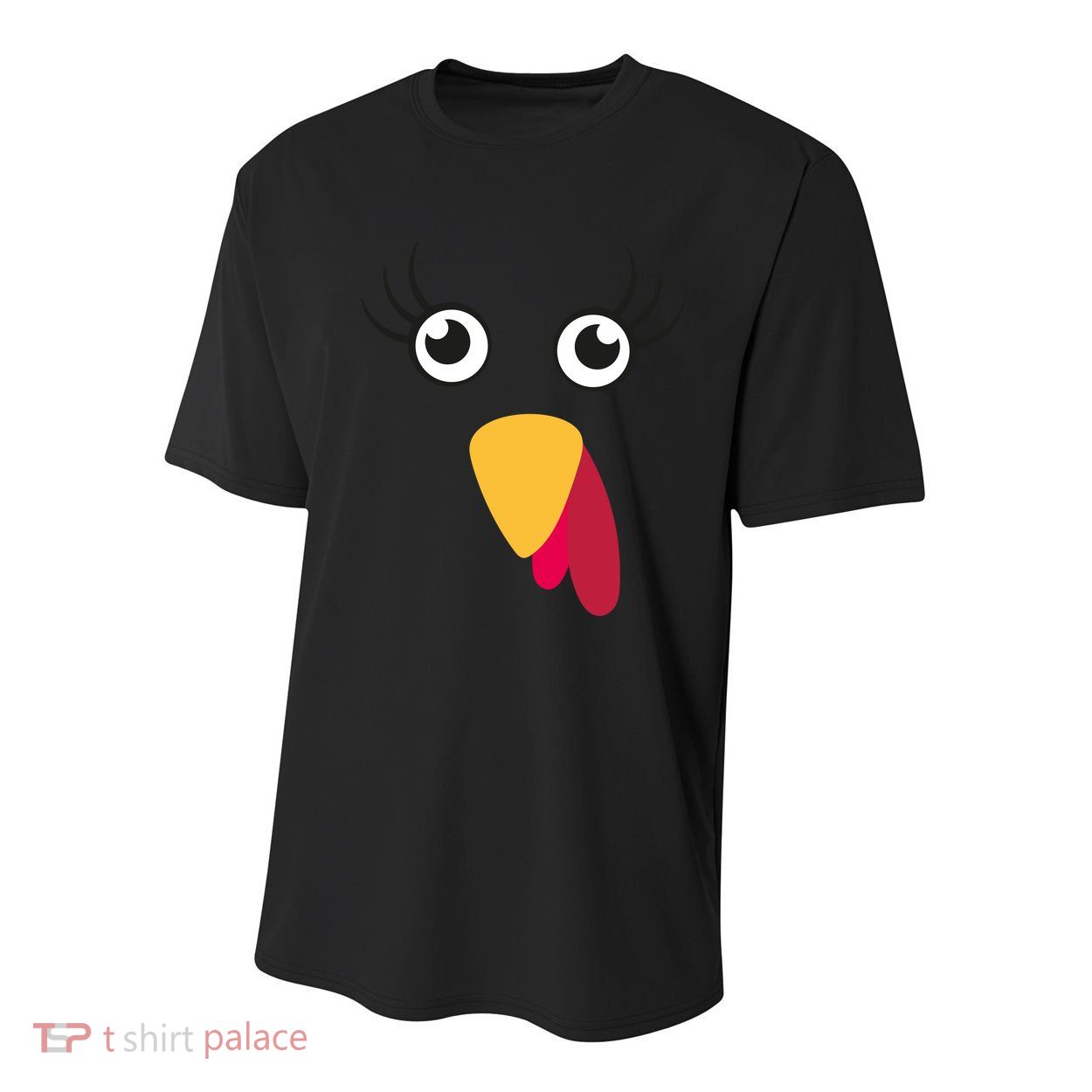 Turkey Face Funny Thanksgiving Day Youth Performance Sprint T-Shirt