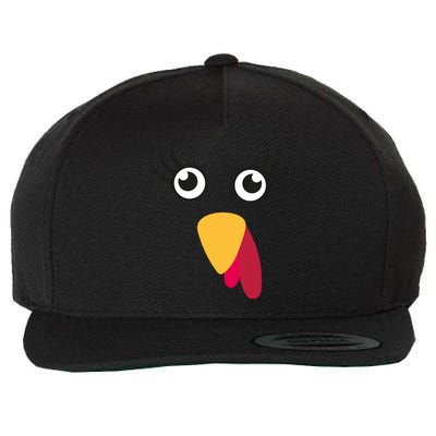 Turkey Face Funny Thanksgiving Day Wool Snapback Cap