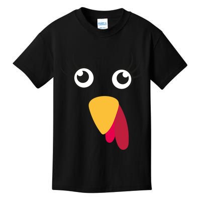 Turkey Face Funny Thanksgiving Day Kids T-Shirt