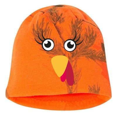 Turkey Face Funny Thanksgiving Day Kati - Camo Knit Beanie