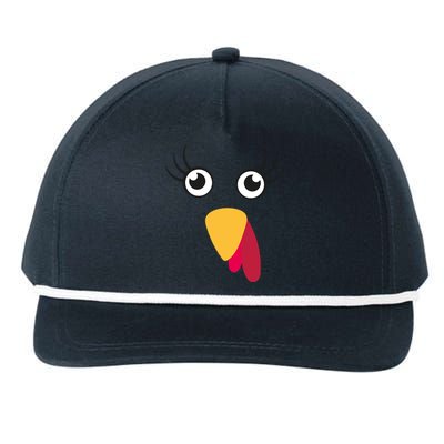 Turkey Face Funny Thanksgiving Day Snapback Five-Panel Rope Hat