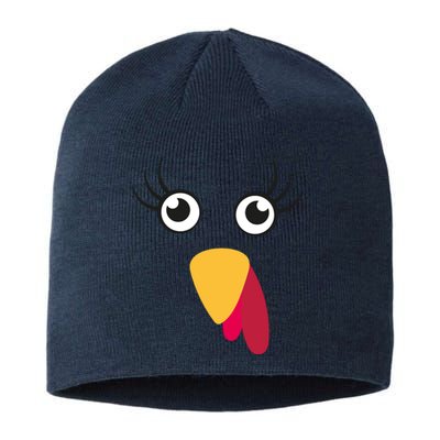 Turkey Face Funny Thanksgiving Day Sustainable Beanie