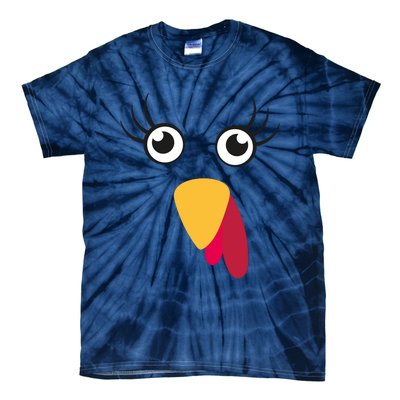 Turkey Face Funny Thanksgiving Day Tie-Dye T-Shirt