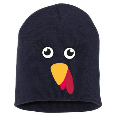 Turkey Face Funny Thanksgiving Day Short Acrylic Beanie