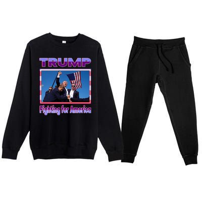 Trump Fighting For America Premium Crewneck Sweatsuit Set