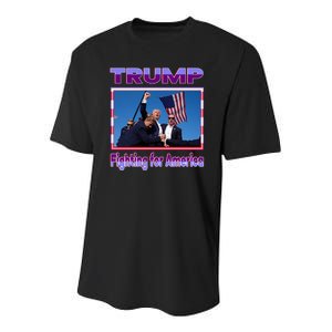 Trump Fighting For America Youth Performance Sprint T-Shirt