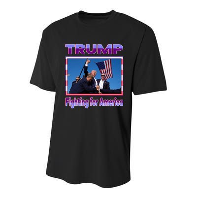 Trump Fighting For America Youth Performance Sprint T-Shirt