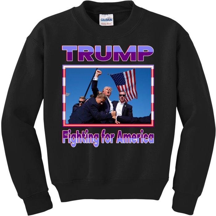 Trump Fighting For America Kids Sweatshirt