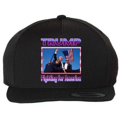 Trump Fighting For America Wool Snapback Cap