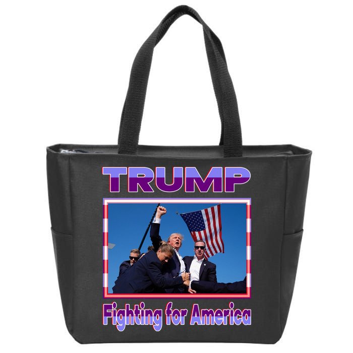 Trump Fighting For America Zip Tote Bag