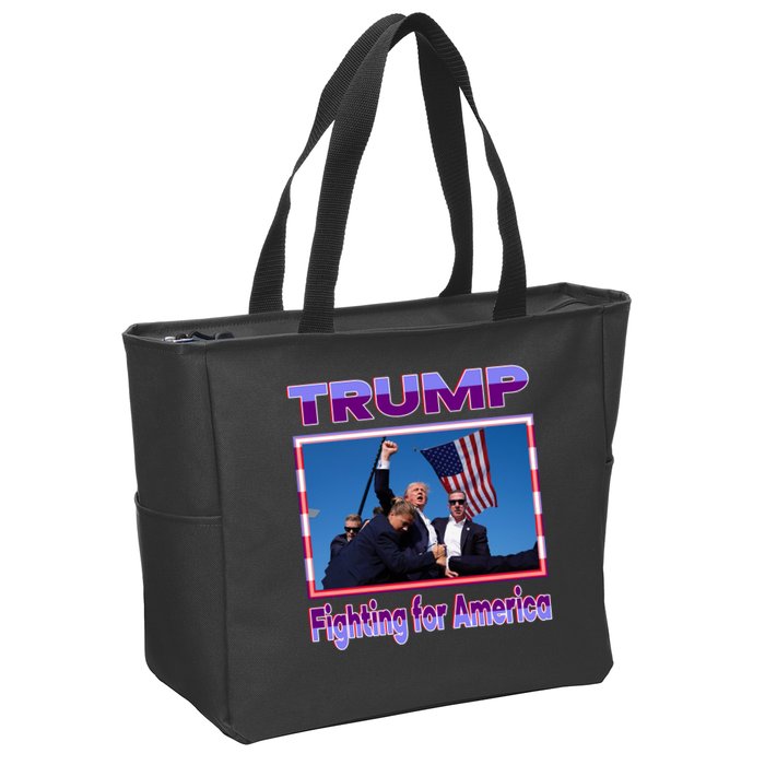 Trump Fighting For America Zip Tote Bag