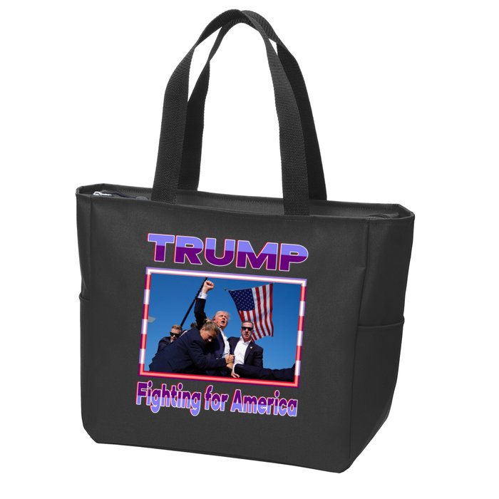 Trump Fighting For America Zip Tote Bag