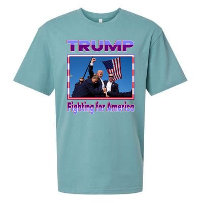 Trump Fighting For America Sueded Cloud Jersey T-Shirt