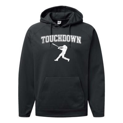 Touchdown Funny Football Baseball Sports Performance Fleece Hoodie