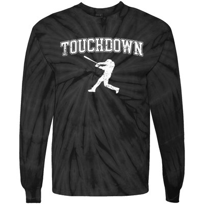 Touchdown Funny Football Baseball Sports Tie-Dye Long Sleeve Shirt