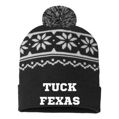 Tuck Fexas Funny Trending USA-Made Snowflake Beanie