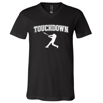 Touchdown Funny Football Baseball Sports V-Neck T-Shirt