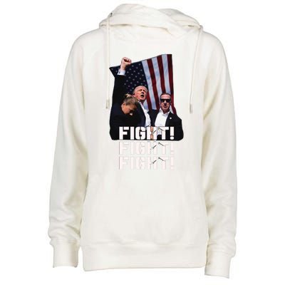 Trump Fight Fight Fight Womens Funnel Neck Pullover Hood