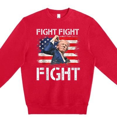 Trump Fight Fight Fight Trump Signals To Americans To Fight Premium Crewneck Sweatshirt