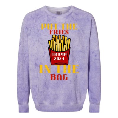 Trump Fast Food Put The Fries In The Bag 2024 Colorblast Crewneck Sweatshirt