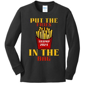 Trump Fast Food Put The Fries In The Bag 2024 Kids Long Sleeve Shirt