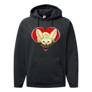 Tiny Fennec Fox Performance Fleece Hoodie