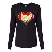 Tiny Fennec Fox Womens Cotton Relaxed Long Sleeve T-Shirt