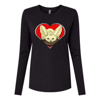 Tiny Fennec Fox Womens Cotton Relaxed Long Sleeve T-Shirt