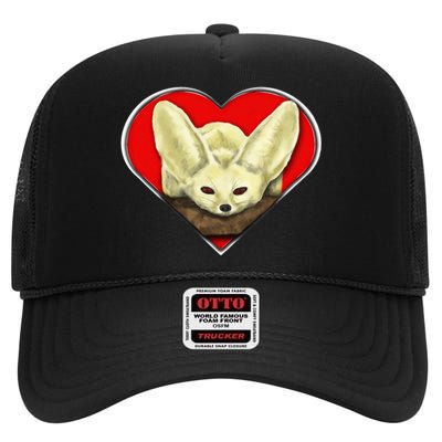 Tiny Fennec Fox High Crown Mesh Back Trucker Hat