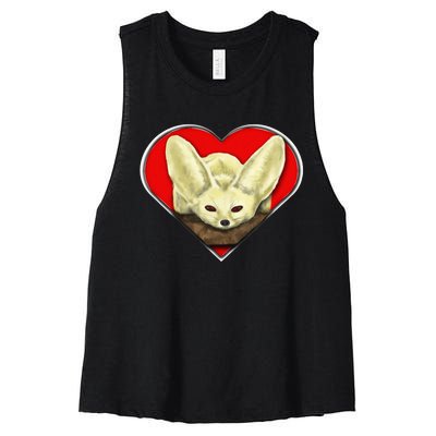 Tiny Fennec Fox Women's Racerback Cropped Tank