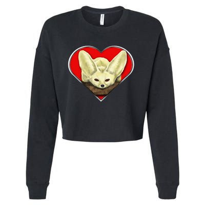 Tiny Fennec Fox Cropped Pullover Crew