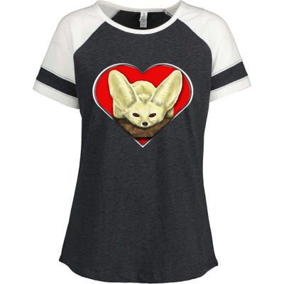 Tiny Fennec Fox Enza Ladies Jersey Colorblock Tee