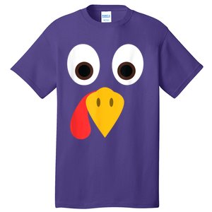 Turkey Face Funny Thanksgiving Tall T-Shirt