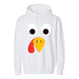 Turkey Face Funny Thanksgiving Garment-Dyed Fleece Hoodie