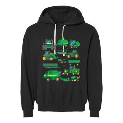 Tractor Farmer Farming Trucks Farm Girls Kids Garment-Dyed Fleece Hoodie