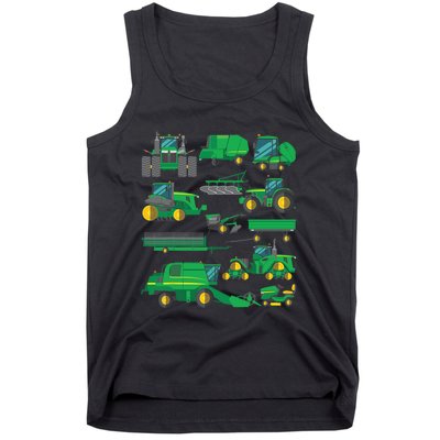 Tractor Farmer Farming Trucks Farm Girls Kids Tank Top