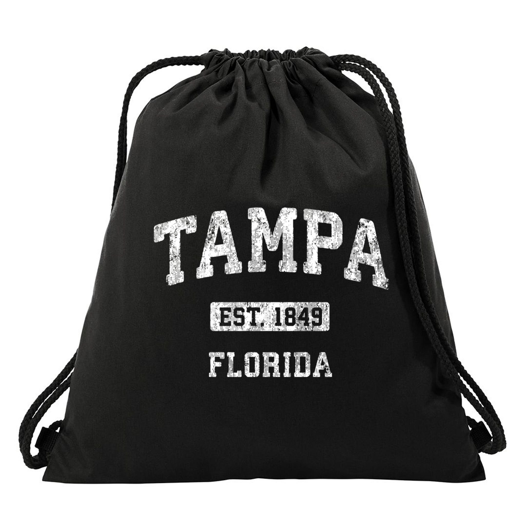 Tampa Florida Fl Vintage Athletic Sports Design Drawstring Bag