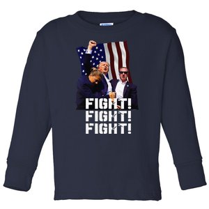 Trump Fight Fight Fight Toddler Long Sleeve Shirt