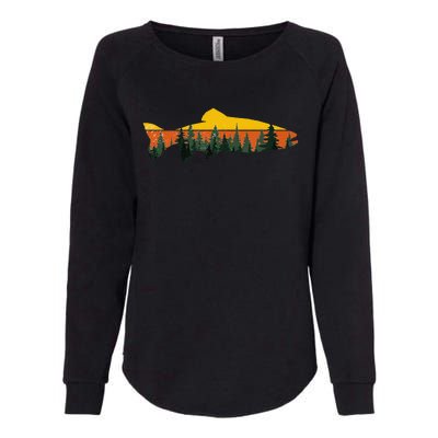 Trout Fly Fishing Outdoor Forest Nature Wildlife Fisherman Womens California Wash Sweatshirt