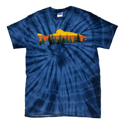 Trout Fly Fishing Outdoor Forest Nature Wildlife Fisherman Tie-Dye T-Shirt