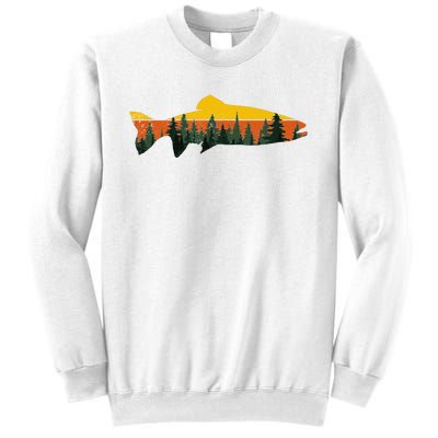 Trout Fly Fishing Outdoor Forest Nature Wildlife Fisherman Sweatshirt