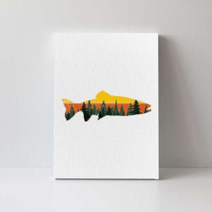 Trout Fly Fishing Outdoor Forest Nature Wildlife Fisherman Canvas