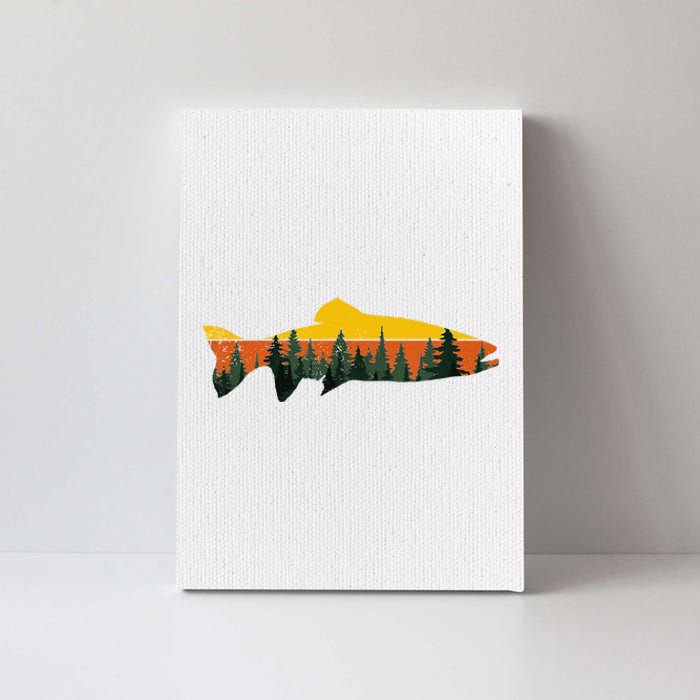 Trout Fly Fishing Outdoor Forest Nature Wildlife Fisherman Canvas