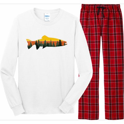 Trout Fly Fishing Outdoor Forest Nature Wildlife Fisherman Long Sleeve Pajama Set