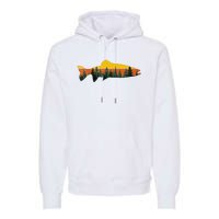 Trout Fly Fishing Outdoor Forest Nature Wildlife Fisherman Premium Hoodie