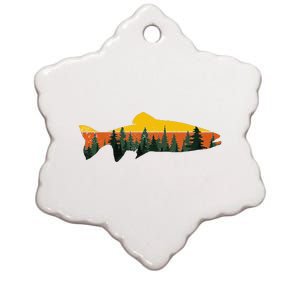 Trout Fly Fishing Outdoor Forest Nature Wildlife Fisherman Ceramic Star Ornament