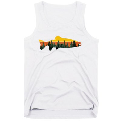 Trout Fly Fishing Outdoor Forest Nature Wildlife Fisherman Tank Top