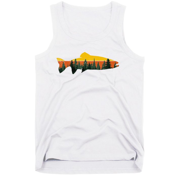 Trout Fly Fishing Outdoor Forest Nature Wildlife Fisherman Tank Top