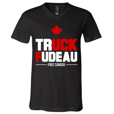 Truck Fudeau Fuck Free Canada V-Neck T-Shirt