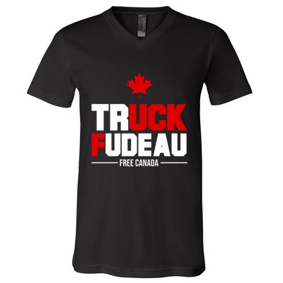 Truck Fudeau Fuck Free Canada V-Neck T-Shirt